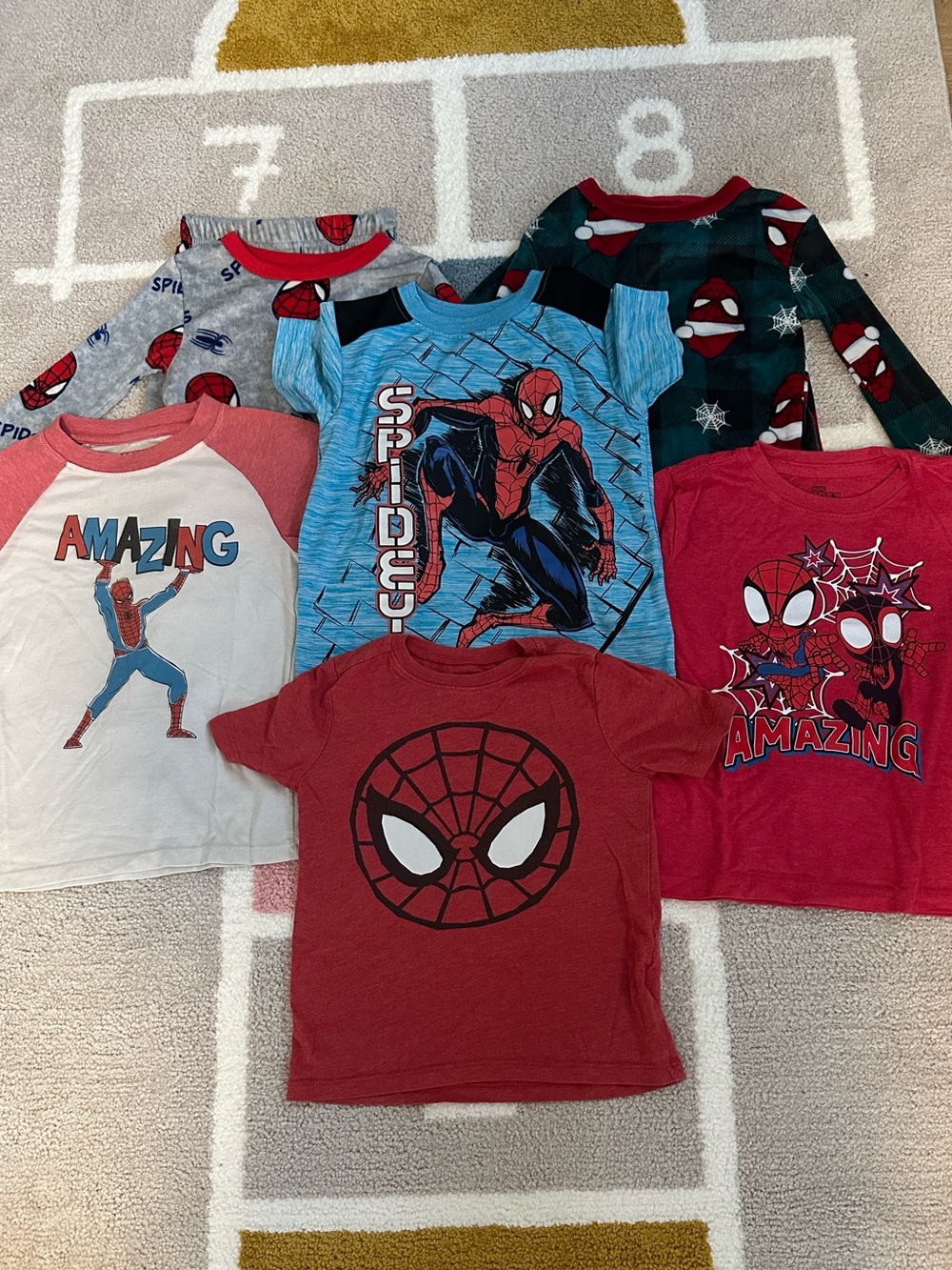 Spider-Man Bundle: 2 PJ Long-sleeve sets & 4 T-shirts in 4T